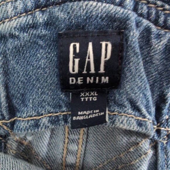 Gap Carpenter Retro 90s Baggy Wide-Leg Non-Stretch Jean Overalls XXXL/3X - Picture 7 of 8